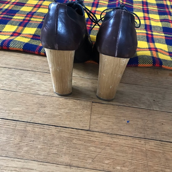 Yves Saint Laurent Oxford Wooden Block Heels Black - Picture 3 of 8